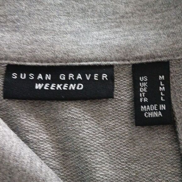 Susan Graver Weekend gray long sleeve pullover partial zipper Sz M NWOT - Picture 8 of 8